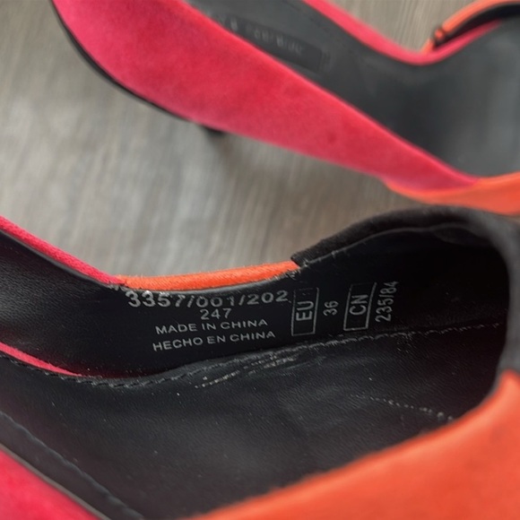 Zara Suede D’Orsay Heels In Three Color Court Multicolor - Picture 5 of 10
